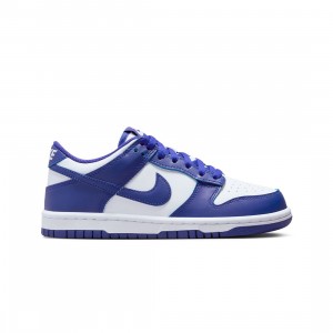 nike COMME Big Kids Dunk Low (white / concord-university red)