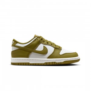 nike COMME Big Kids Dunk Low (white / pacific moss)