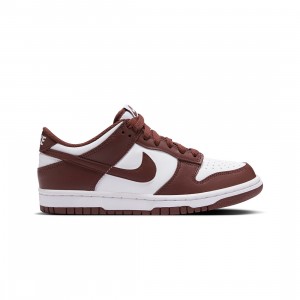 Nike Big Kids Dunk Low (white / redwood-gym red)