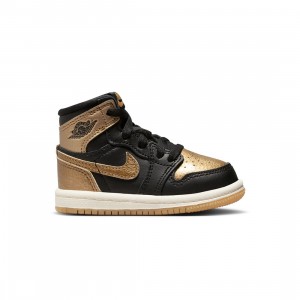 Jordan Toddlers 1 Retro High OG (black / metallic gold-sail)