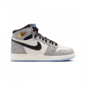 Air Jordan 1 High OG Big Kids (cool grey / black-game royal)