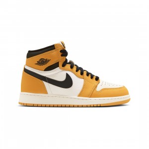 Air Jordan 1 High OG Big Kids (yellow ochre / black-sail)