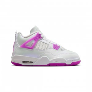 AIR high Jordan 4 RETRO (GS) Big Kids (white / hyper violet)