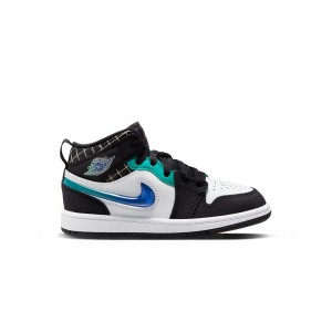 Jordan Little Kids 1 MID SE (PS) (black / siren red-white-hyper jade)