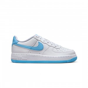 Nike Big Kids Air Force 1 (white / aquarius blue-white)