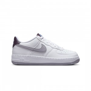 Nike Big Kids Air Force 1 (white / cement grey-burgundy ash)