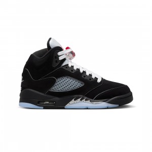 AIR JORDAN 5 RETRO OG Big Kids (GS) (black / white-metallic silver-fire red)