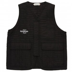 Pre Loved Vintage Nike Embroidered Tee Men H Quilted Vest (black)