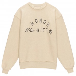 Honor The Gift Men Weathered Crewneck Sweater (white / cream)