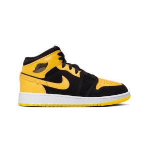 Air Jordan 1 Mid SE Big Kids (black / varsity maize-white)