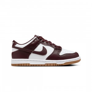 Nike Big Kids Dunk Low Bg (white / burgundy crush-gum light brown)