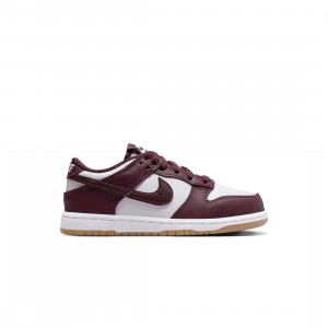 Nike Little Kids Dunk Low Bp (white / burgundy crush-gum light brown)