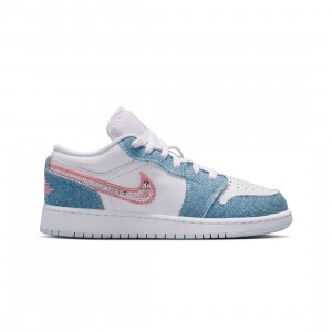 AIR JORDAN 1 LOW SE Big Kids (GS) (cobalt bliss / pink glow-white)