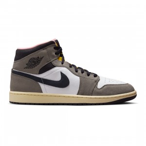 Air Jordan 1 Mid SE Men (white / oil grey-cave stone-dark sulfur)