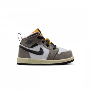 Jordan Toddlers 1 Mid SE (white / oil grey-cave stone-dark sulfur)