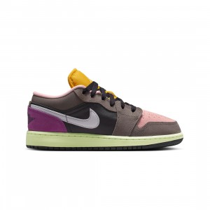 Air Jordan 1 Low SE Big Kids (oil grey / white-cave stone-arctic punch)