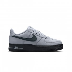 Nike Big Kids Air Force 1 Gs (wolf grey / dk smoke grey)