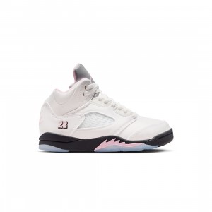 Jordan Little Kids 5 Retro (white / med soft pink-black)