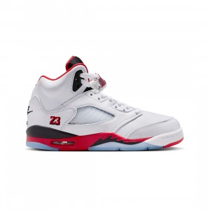 AIR JORDAN 5 RETRO OG Big Kids (GS) (white / fire red-black)