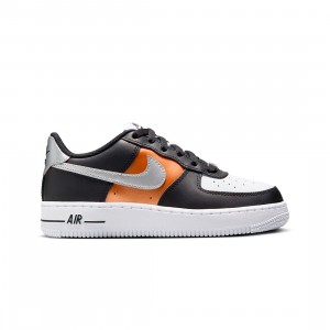 Nike Big Kids Air Force 1 Bg (black / metallic silver-white)