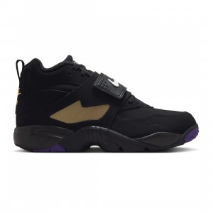 Nike Men Air Diamond Turf (black / white-club purple-metallic gold)