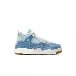 Jordan Little Kids 4 RETRO TEX (PS) (sail / worn blue-metallic gold)