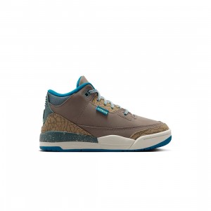 Jordan Little Kids 3 Retro (olive grey / green abyss-khaki-sea glass)