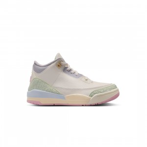 Jordan Little Kids 3 Retro OG (PS) (sail / aura-jade aura-iris whisper)