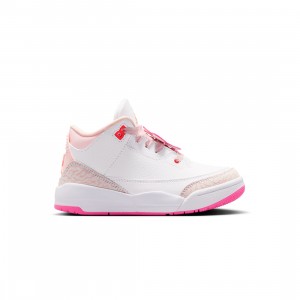 Jordan Little Kids 3 Retro (pearl pink / hyper orange-pink bloom)