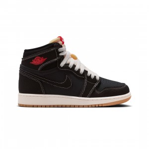 Air Jordan 1 Retro High Big Kids (black / university red-sail-gum med brown)