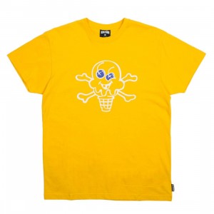 Ice Cream Men Cone And Bones Tee (yellow)