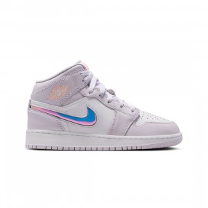 AIR JORDAN 1 MID SE Big Kids (GS) (barely grape / atomic pink-white)