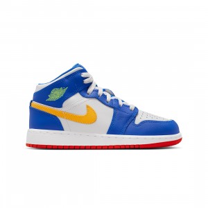 AIR JORDAN 1 MID BG Big Kids (racer blue / speed red-gold-vast grey)