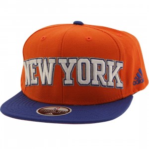 Adidas NBA New York Knicks On Court Snapback Cap (orange / blue)