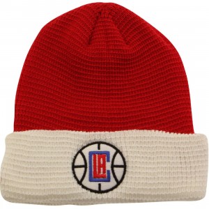 Adidas Low NBA Los Angeles Clippers Team Cuffed Knit Beanie (red / white)