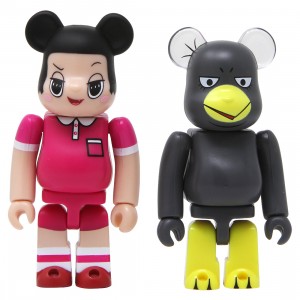 Medicom Chico Will Scold You Chiko-Chan And Kyoe Chan 2 Pack 100% Bearbrick Figure Set (pink / gray)