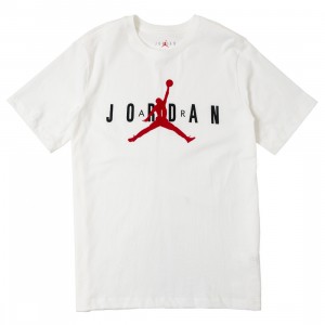 Jordan Men Air Wordmark Tee (white / black / gym red)