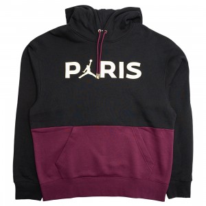 Jordan Men x Paris Saint-Germain Pullover Hoody (black / bordeaux / metallic gold / white)