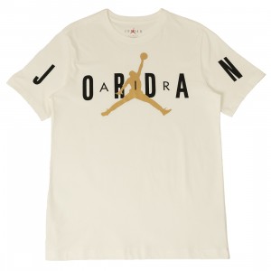 Jordan Men Air Stretch Tee (white / metallic gold / black)