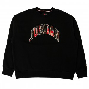 Jordan runs Men Essentials Fleece Crew (black / rattan)