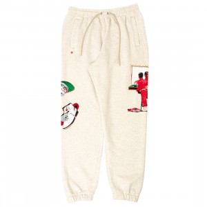Jordan store Men Flight Artist Series Fleece Pants (oatmeal heather / black / university red)