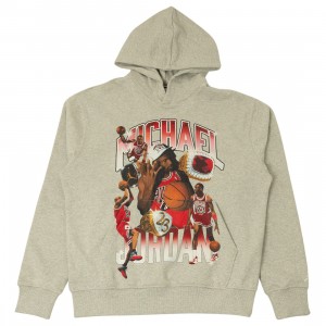 Jordan Men Flight Fleece Graphic Pullover Hoodie (grey heather)