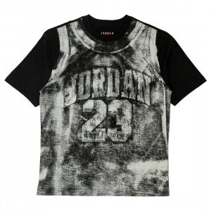 Jordan Men M J Brooklyn College All Over Print Crew Neck Tee (black / sail)