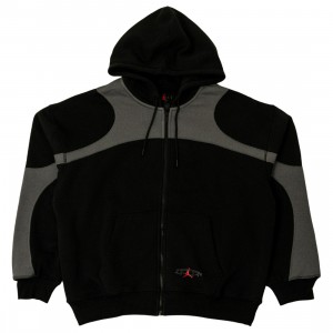 Jordan Men Y2K Oversized Stretch Full-Zip Hoodie (black / iron grey / gym red)