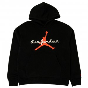 Jordan Men Brooklyn Fleece Pullover Hoodie (black / infrared 23)