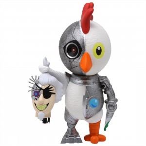 Kidrobot x Adult Swim Robot Chicken Vinyl Art Figure (silver / white)