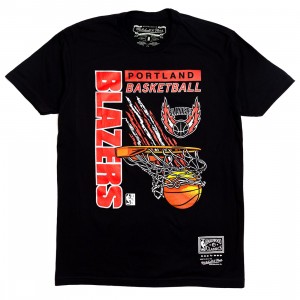 Mitchell And Ness Men Portland Trailblazers Radical Swish Tee (black)