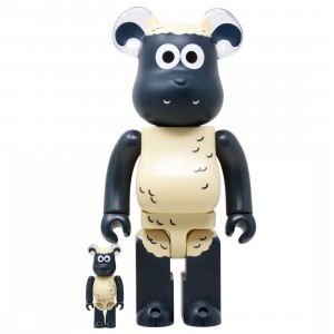 Medicom Aardman Shaun The Sheep 100% 400% Bearbrick Figure Set (black)