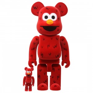 Medicom Bearbrick Elmo Flocky Ver. 100% 400% Figure (red)
