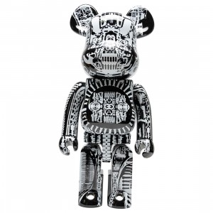 Medicom H.R. Giger Black Chrome Ver. 1000% Bearbrick Figure (black)